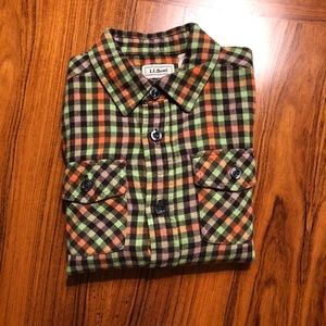 LL Bean Plaid Cotton Flannel Long/sleeved Shirt